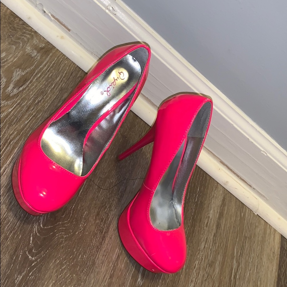Qupid HOT PINK Heels
